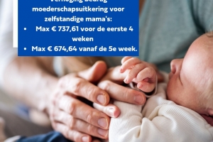 De Ministerraad heeft op voorstel van David Clarinval, minister van Zelfstandigen, besloten het bedrag van de moederschapsuitkering voor zelfstandige mama's verhogen