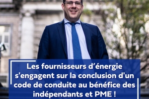 Le Ministre des Indépendants et PME, David Clarinval, la FEBEG et les fournisseurs d’énergie s’accordent pour mieux protéger les entreprises dans le contexte de la crise énergétique 